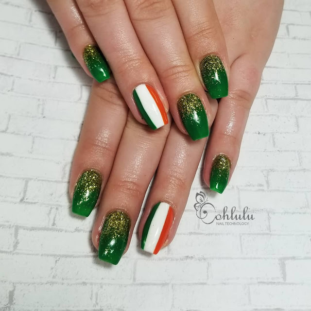 Vert, blanc et orange