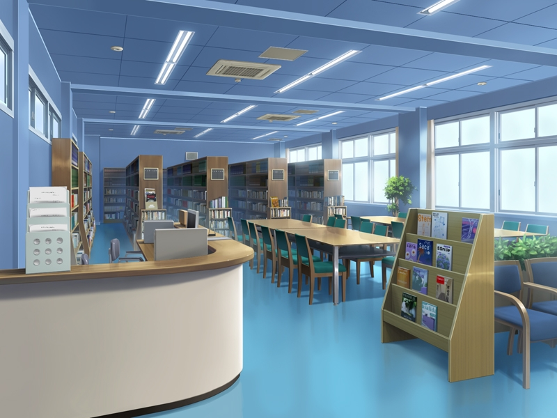 Anime Landscape: Anime Library Background