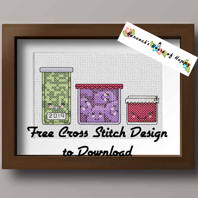 Fall Fair Week! Cute Kawaii Mason Jars Cross Stitch Pattern to Download for Free