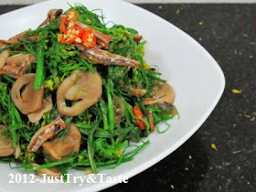 Resep Tumis Bunga Caisim, Jamur Merang & Teri