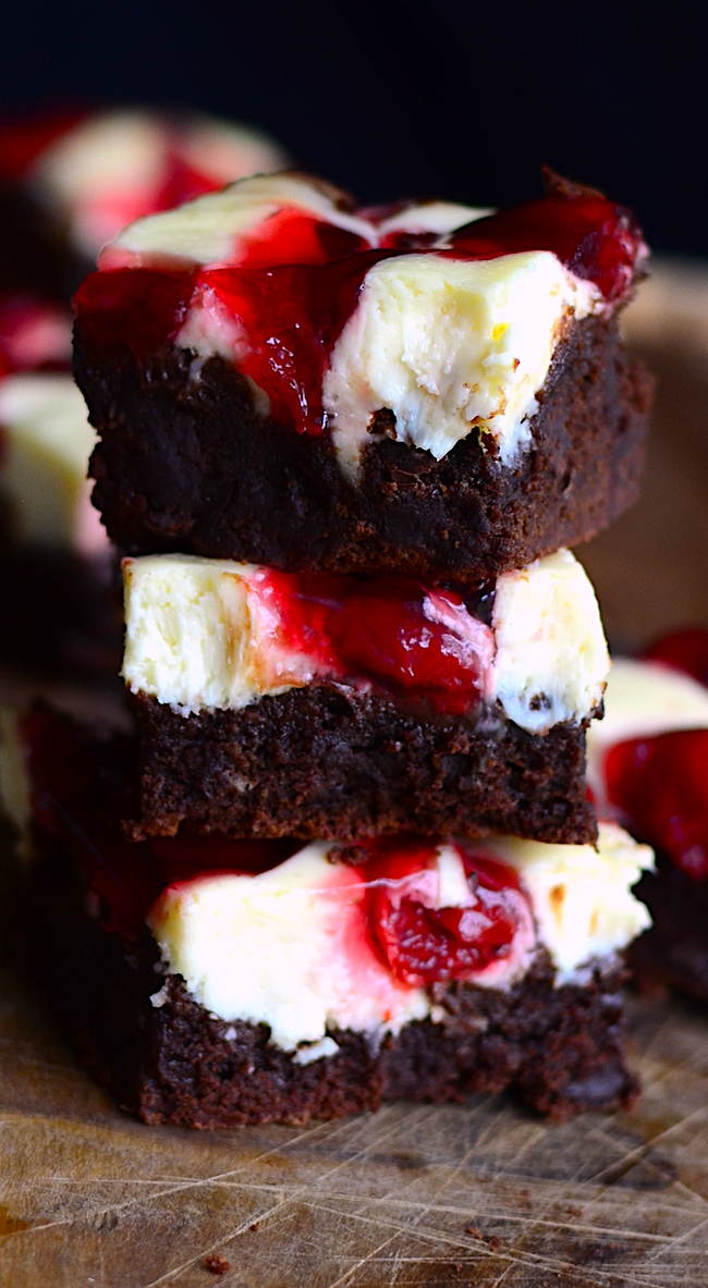 Yammie's Noshery Cherry Cheesecake Swirl Brownies {Plus Big News x2!)