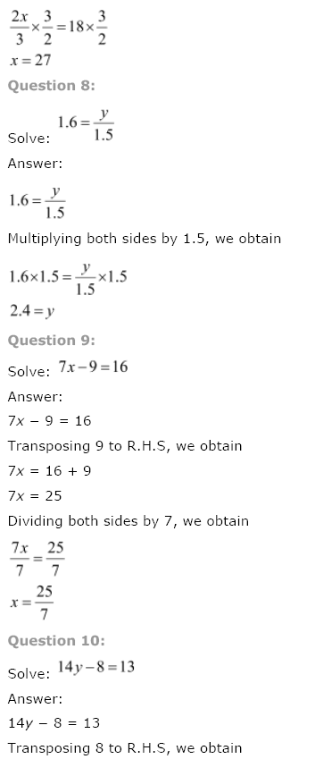 NCERT Solutions for Class 8 Maths Chapter 2 Linear Equations in One Variable