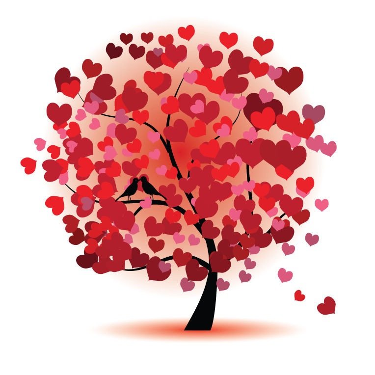 clipart tree with hearts - photo #33