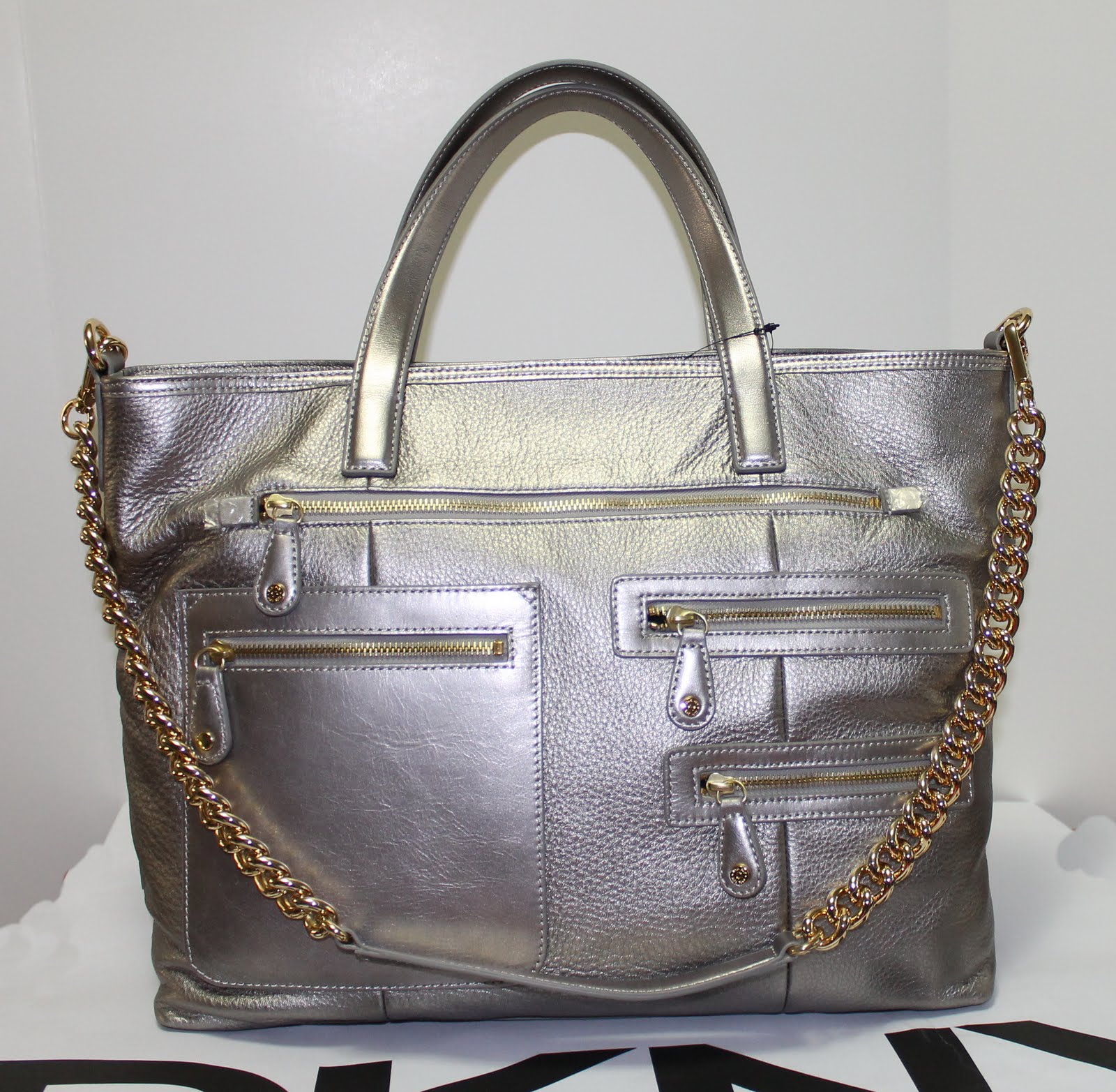 Boutique Malaysia DKNY LUXURY LEATHER BAG METALLIC COLOR