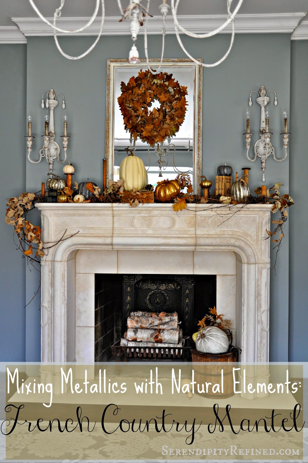 French Style Fireplace Mantel O2 Pilates Serendipity Refined Blog French Country Fall Mantel Neutrals
