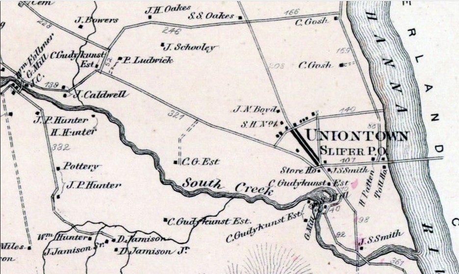 Valley Girl Views 1868 Map Of "Uniontown" Allenwood, Gregg Twp Union