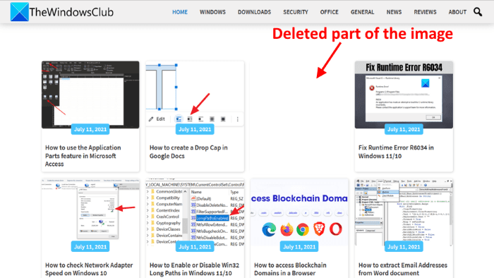 loại bỏ một phần của hình ảnh PowerPoint