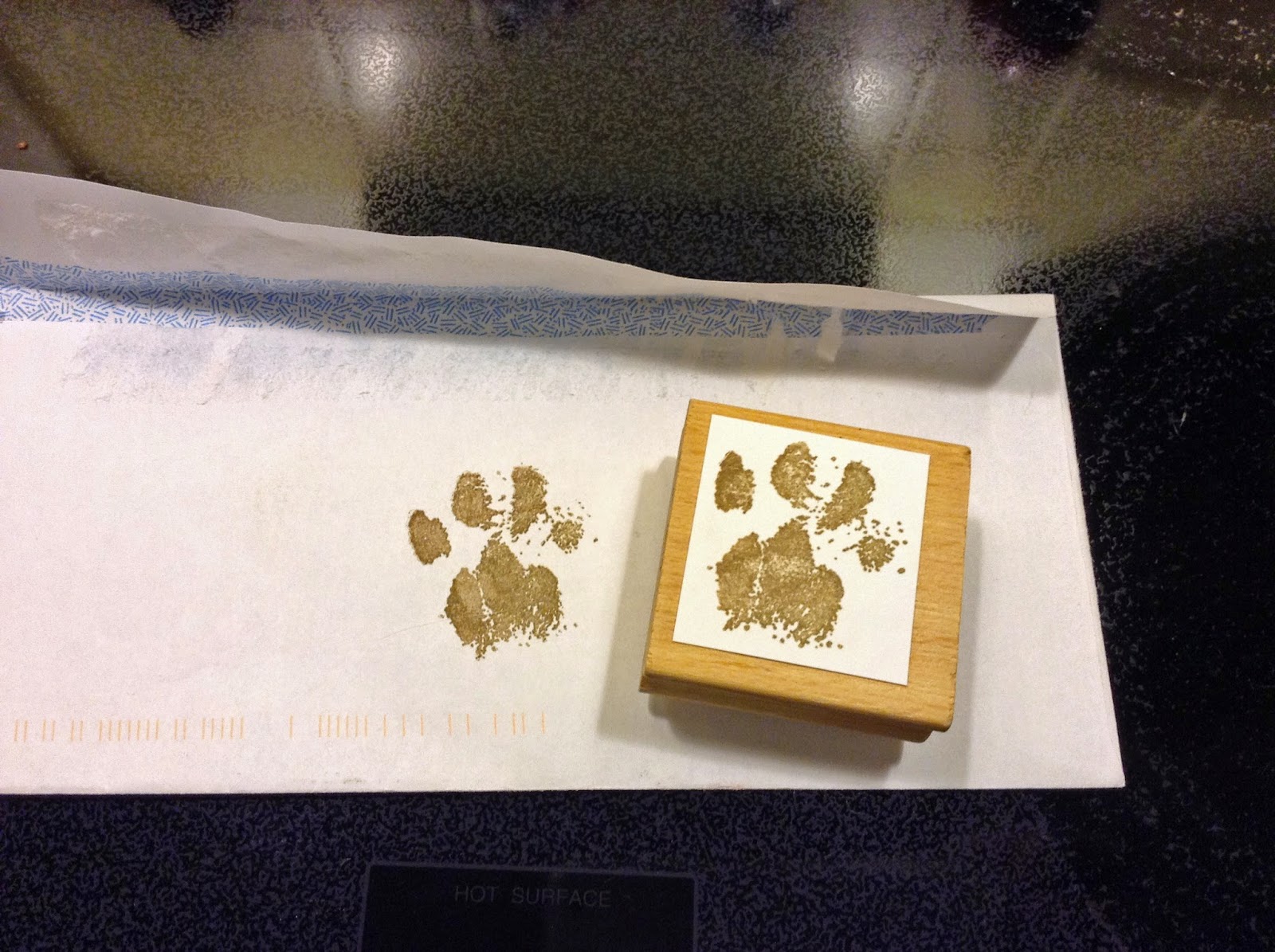 It's all about the cats! Custom paw print stamp for Ringo