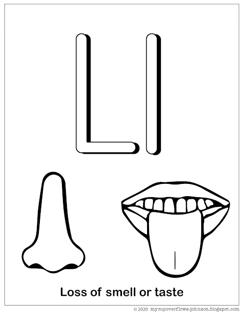loss of smell or taste alphabet coloring page