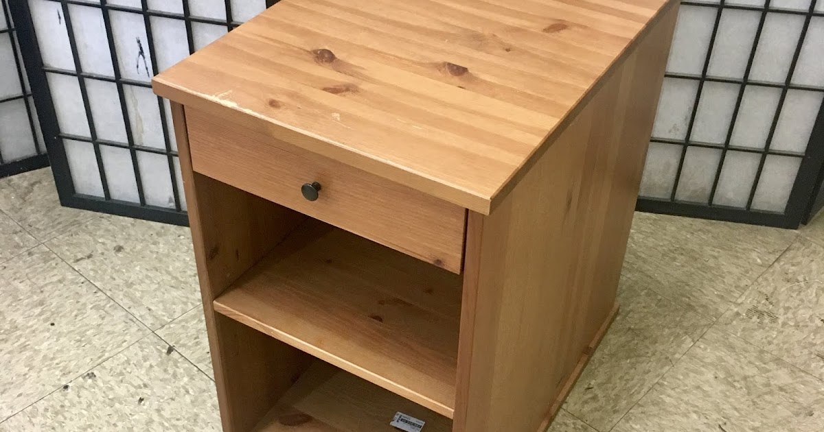 Uhuru Furniture & Collectibles Pine IKEA 1 Drawer 1 Shelf Side Table 35 SOLD