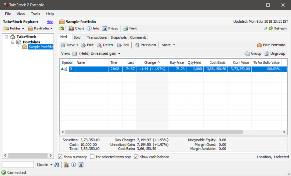 ซอฟต์แวร์การจัดการการลงทุนส่วนบุคคล TakeStock 2