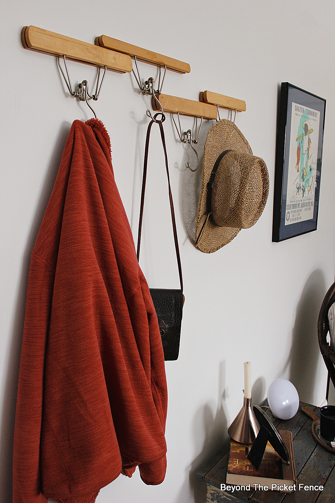 Beyond The Picket Fence: Rustic Boho Bedroom Seating Area and DIY Coat Hook