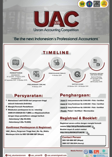 Olimpiade Akuntansi Nasional 2019 di UNRAM
Olimpiade Akuntansi Nasional 2019 di UNRAM