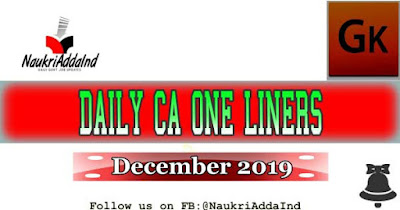 One liner current affairs 3 December 2019