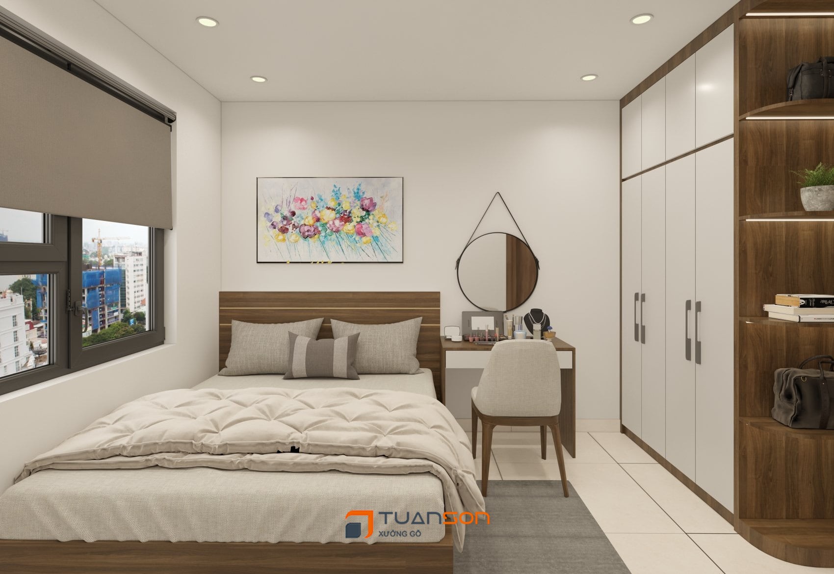 Thiết kế nội thất căn hộ 2 phòng ngủ (54m2) IEC Thanh Trì