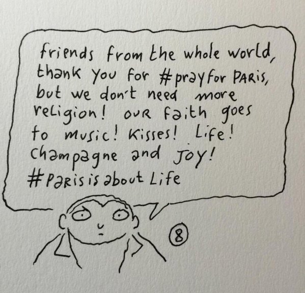 This is what a Charlie Hebdo cartoonist drew after the second Paris attack
