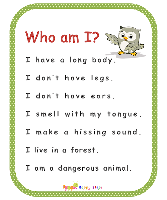 Guessing Game for Kids -  Who am I - I am a snake