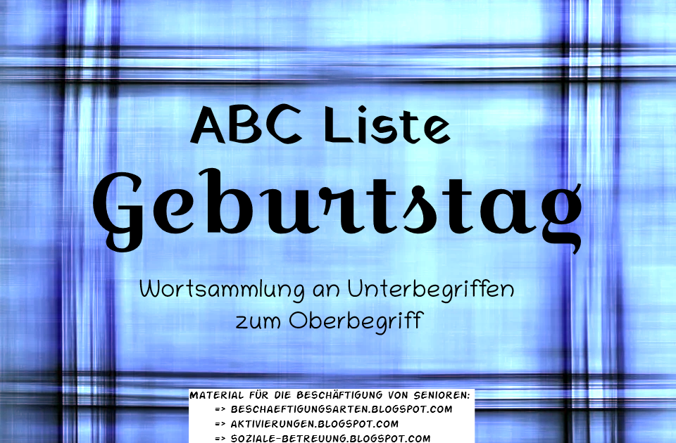 Abc Liste Geburtstag