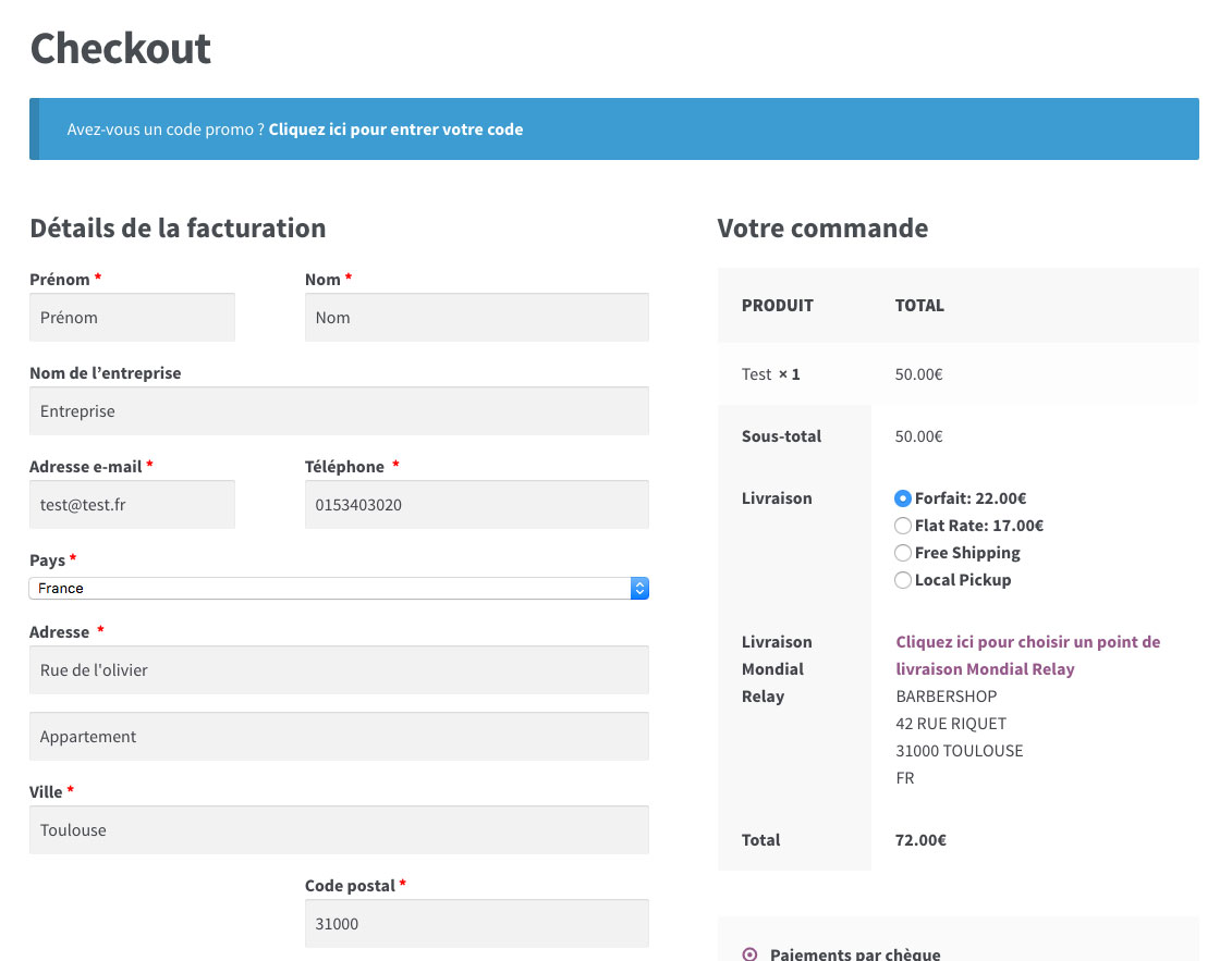 Chen Gai France ) code reduction mondial relay