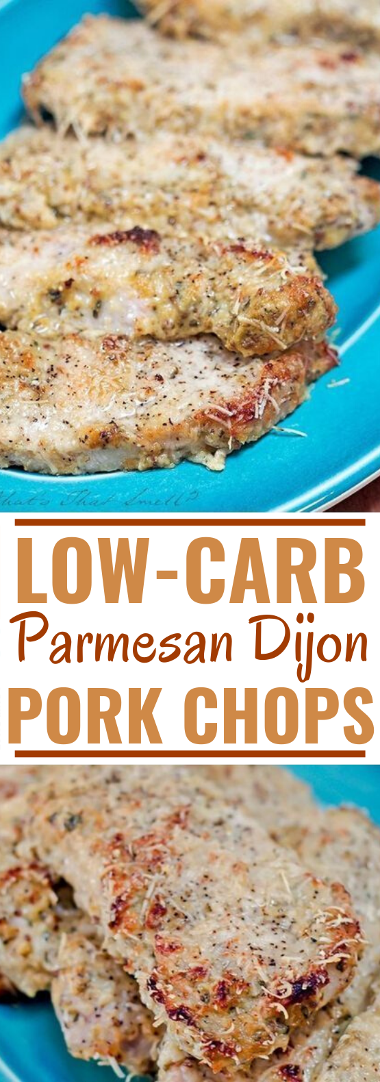 Low Carb Parmesan Dijon Pork Chops #lowcarb #dinner #keto #diet #pork
