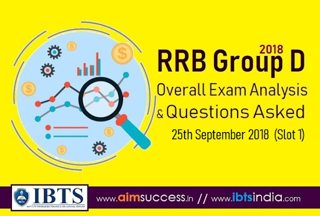 RRB Group D Exam Analysis 25th Sep 2018 & Questions Asked (Slot 1)