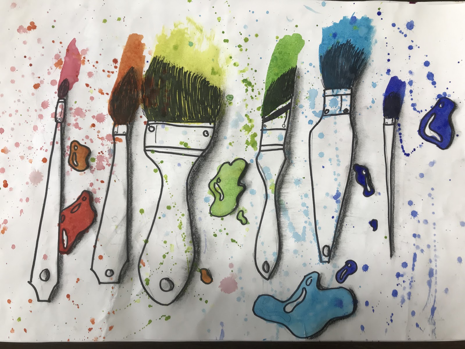 Elements of the Art Room 5th grade Jim Dine inspired paintbrushes