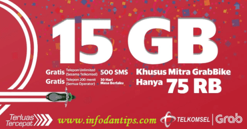 Paketan Grab Telkomsel 75 Ribu