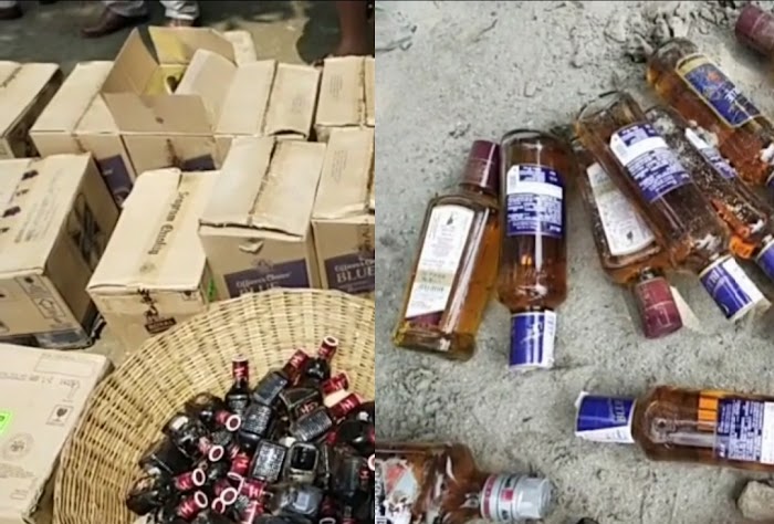 पुलिस को मिली बड़ी कामयाबी, भाड़ी मात्रा में अवैध शराब बरामद ।