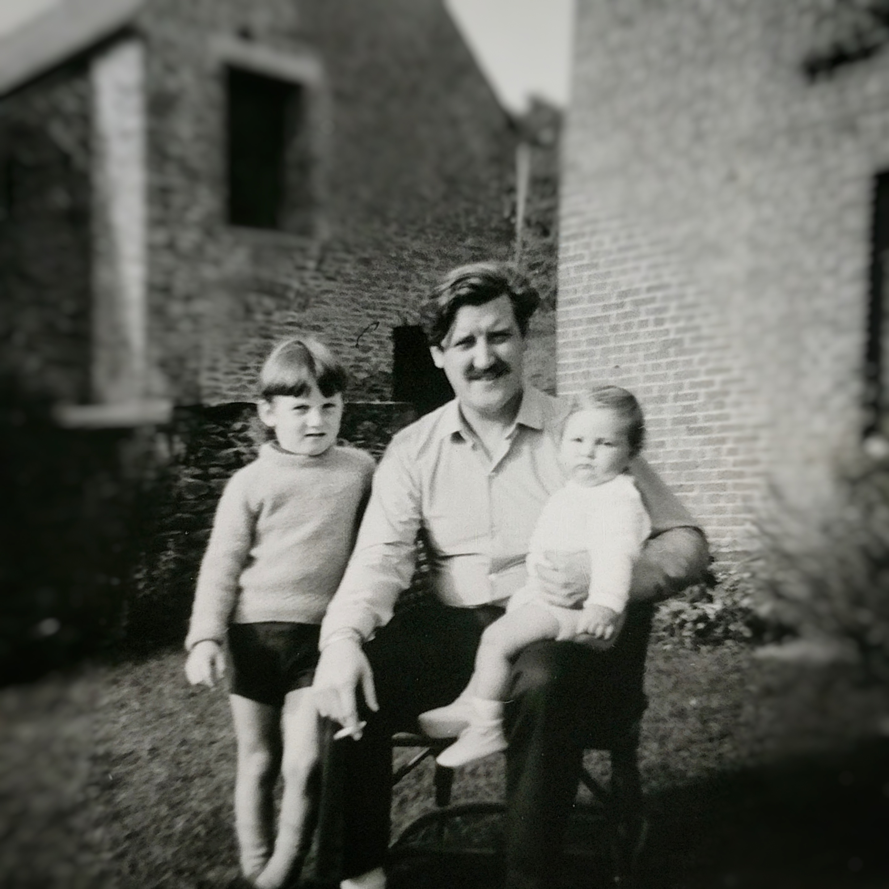 Father and his two boys in the very early 1970s