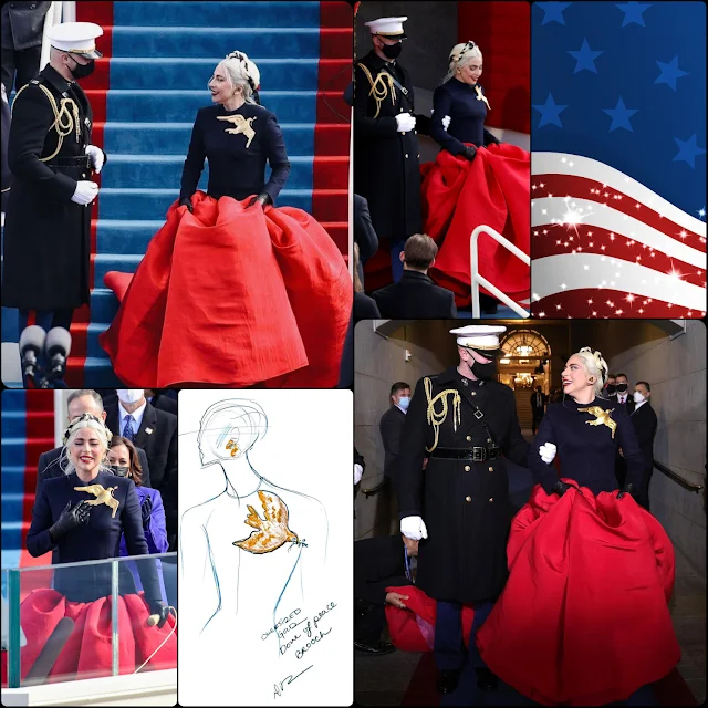 Inauguration of President Joe Biden – Lady Gaga in Schiaparelli dress by Daniel Roseberry -RUNWAY MAGAZINE