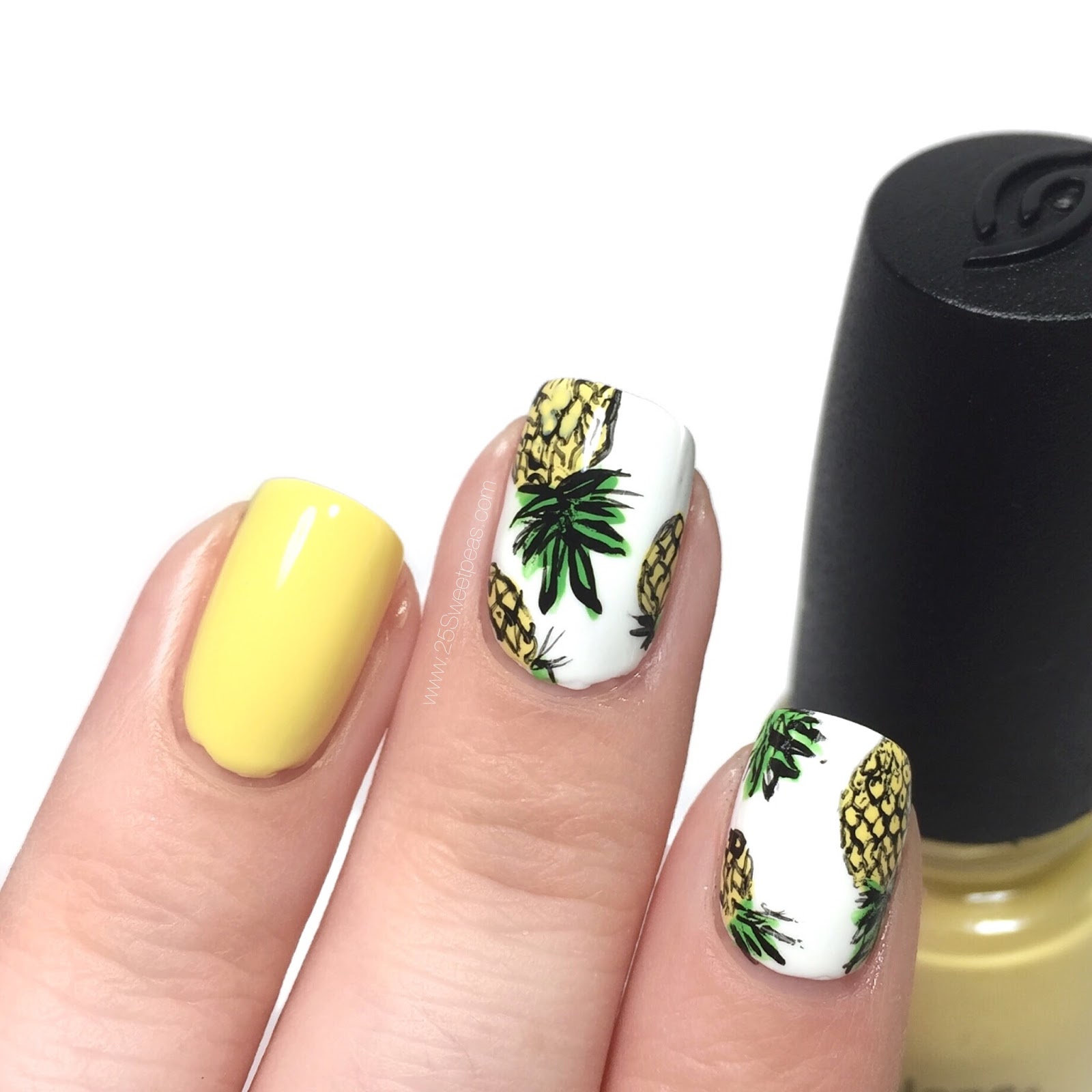 Freehanded Stamped Pineapple Nail Art & Tutorial — 25 Sweetpeas