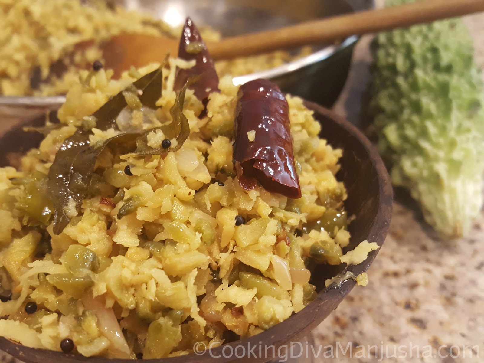 Pavakka Thoran naadan style Bitter Gourd coconut stir fry Kerala style