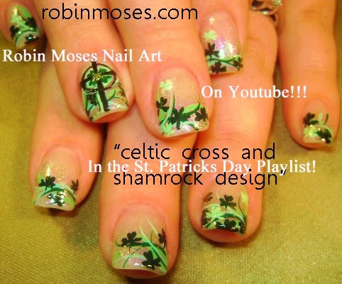 green nail art st patricks day