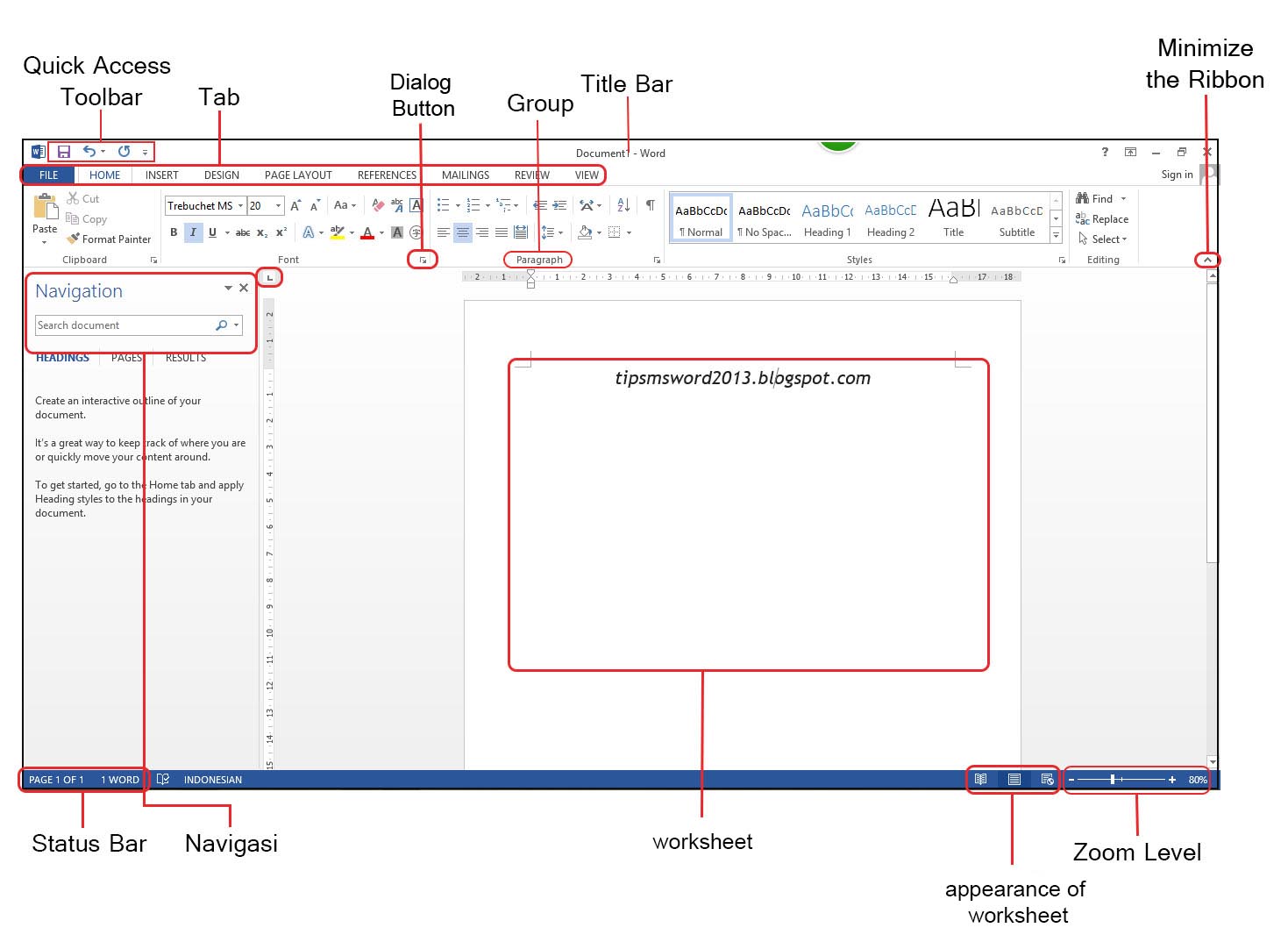 Word Workspace - Microsoft Word 2013 Basics - ULibraries Research