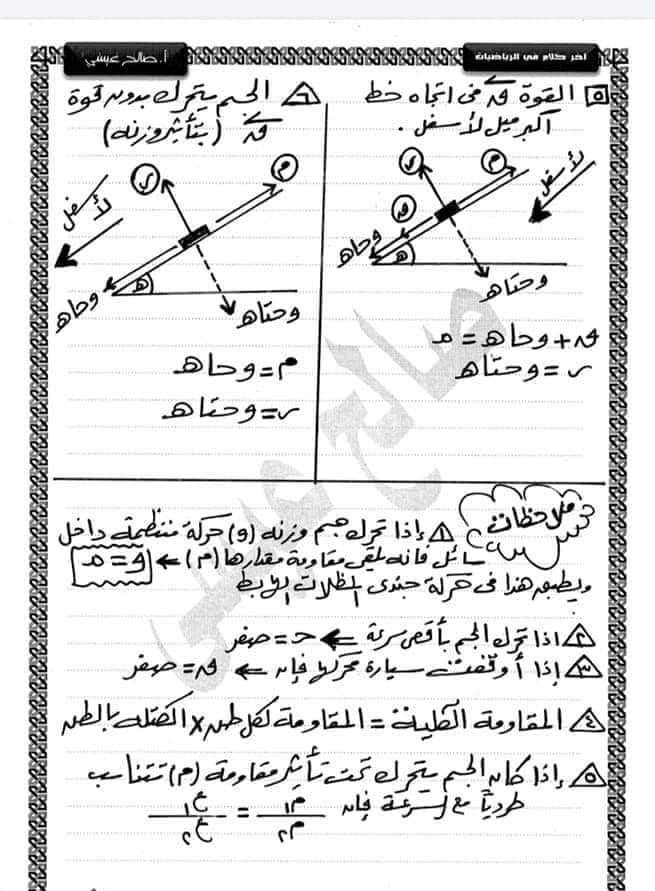 لطلاب الثانوية العامة.. خلاصة الديناميكا + ٦٠ سؤال بالإجابات 5