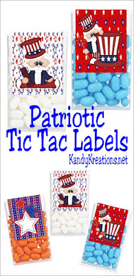 Bring a fun treat to your 4th of July Party with these Patriotic Tic Tac labels. You'll have a great party favor or dessert that will wow your guests and bring out the Patriotic spirit.