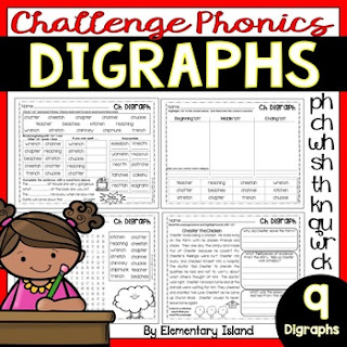 teaching phonics digraphs set printables