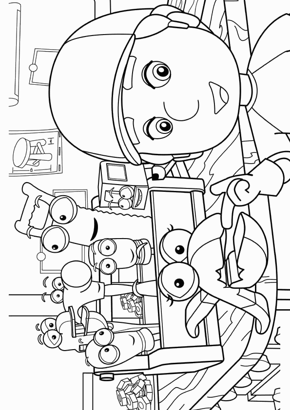 Free Kids Coloring: Handy Manny coloring 5 Manny, squeeze and other tools