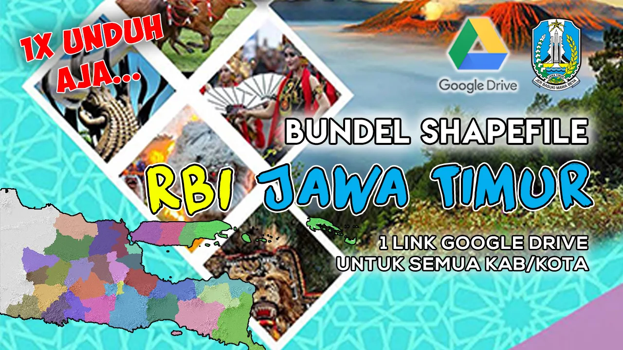 Bundel Data Shapefile (SHP) RBI Provinsi Jawa Timur Gratis