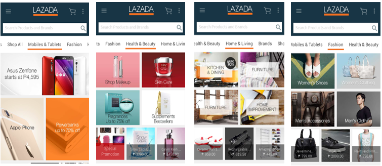 Lazada Mobile App New Category Tabs