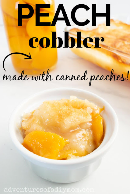 peach cobbler in a bowl