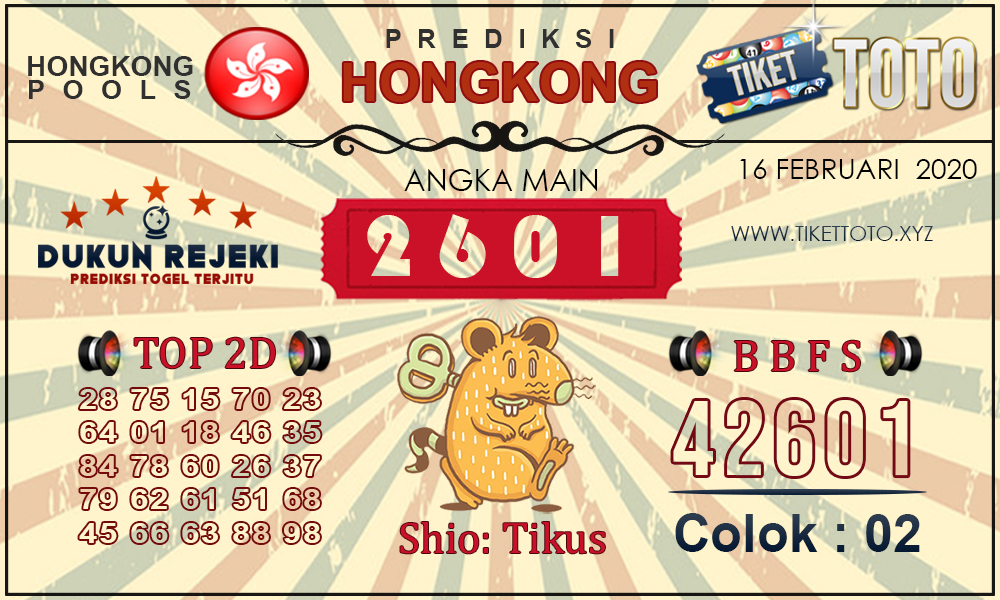 Prediksi Togel HONGKONG TIKETTOTO 16 FEBRUARI 2020