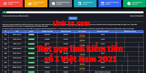 Kiếm tiền với Link1s Rút gọn link số 1 Việt Nam năm 2021