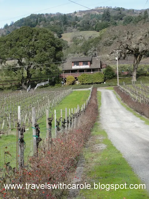 entry road leading to Yorkville Cellars in Yorkville, California