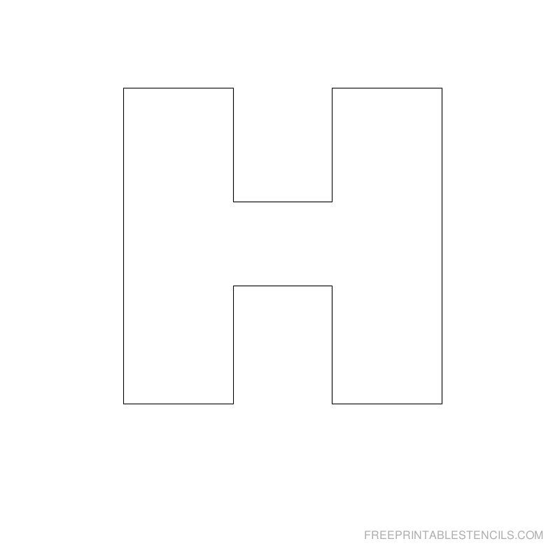 Printable Letter Stencils H - Letter Format