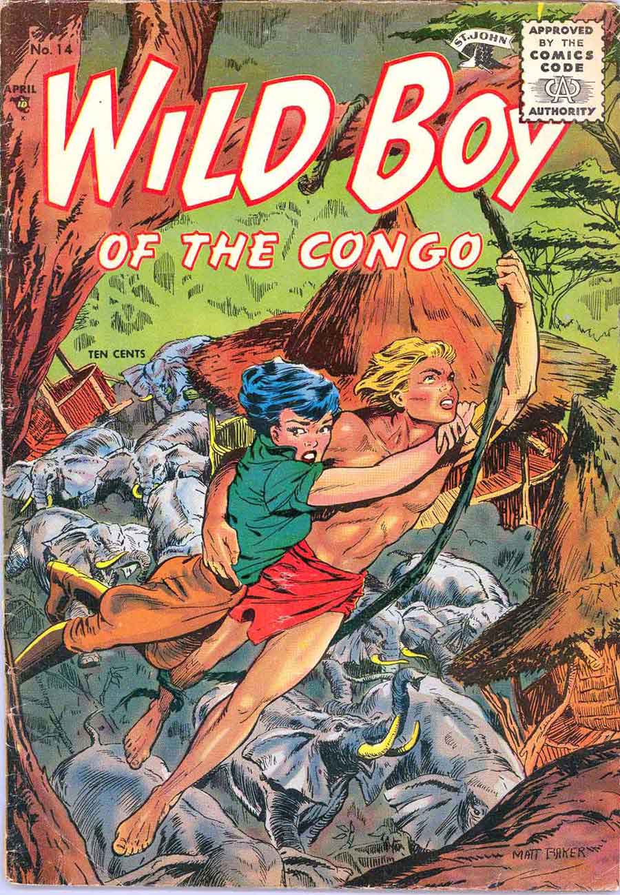 Wild Boy of the Congo v1 #14 - Matt Baker st john golden age comic book cover art