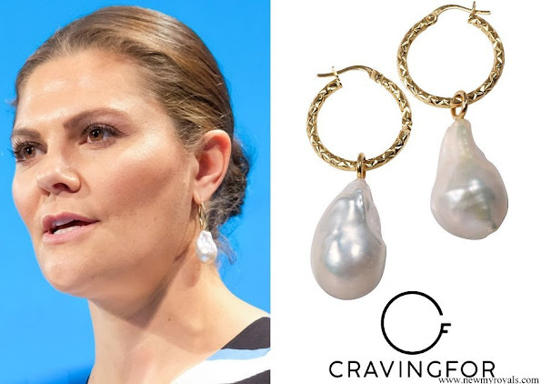Crown Princess Victoria wore Cravingfor Jewellery Baroque Pearl Earrings