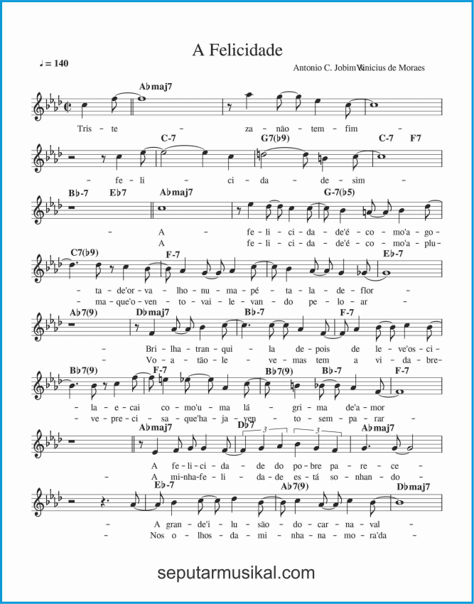 Chord Lagu A Felicidade SEPUTAR MUSIK