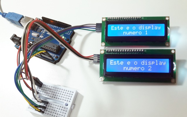 Dois displays LCD 16x2 I2C com Arduino Dois displays LCD 16x2 I2C com Arduino