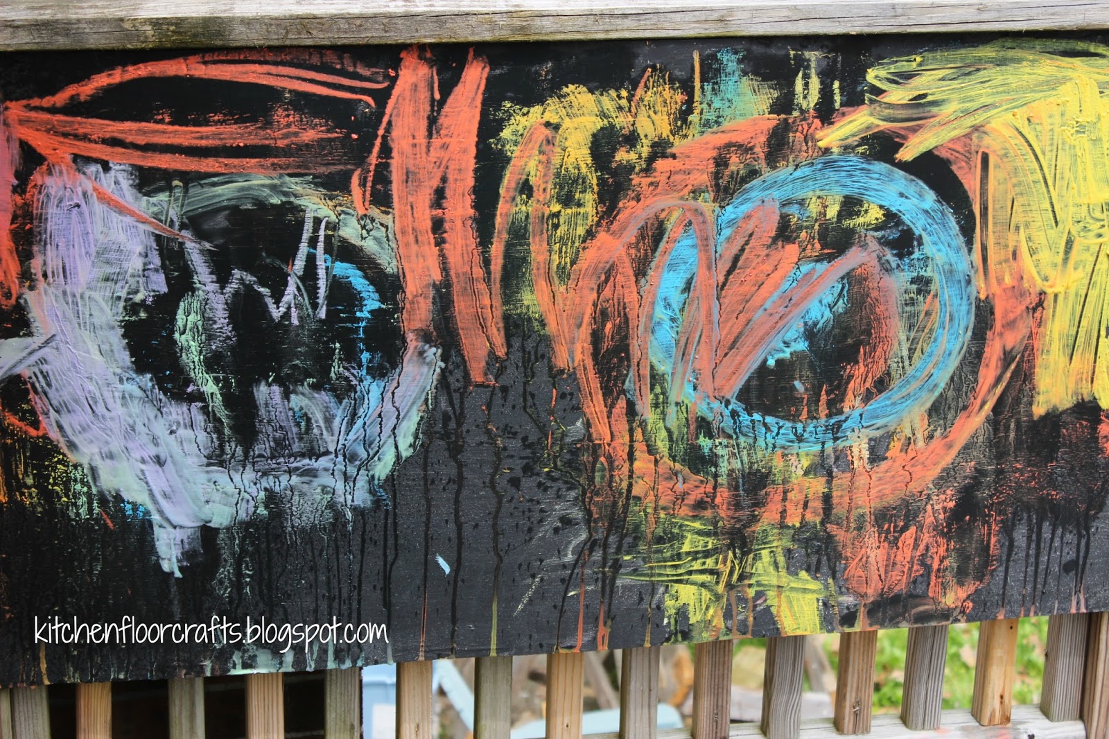 Kitchen Floor Crafts Wet Chalk Exploration